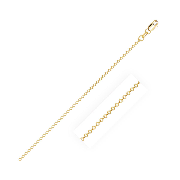 Diamond Cut Cable Link Chain - 18k Yellow Gold 0.80mm