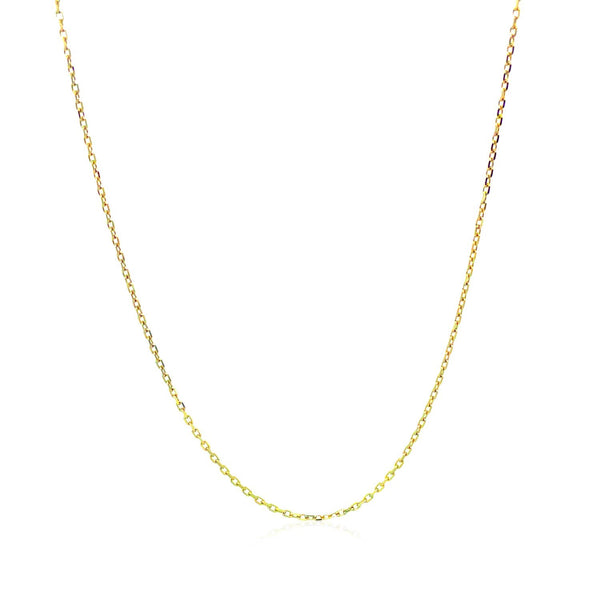 Diamond Cut Cable Link Chain - 18k Yellow Gold 0.80mm
