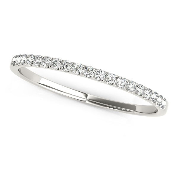 Pave Setting Diamond Wedding Ring 1/8 ct tw - 14k White Gold