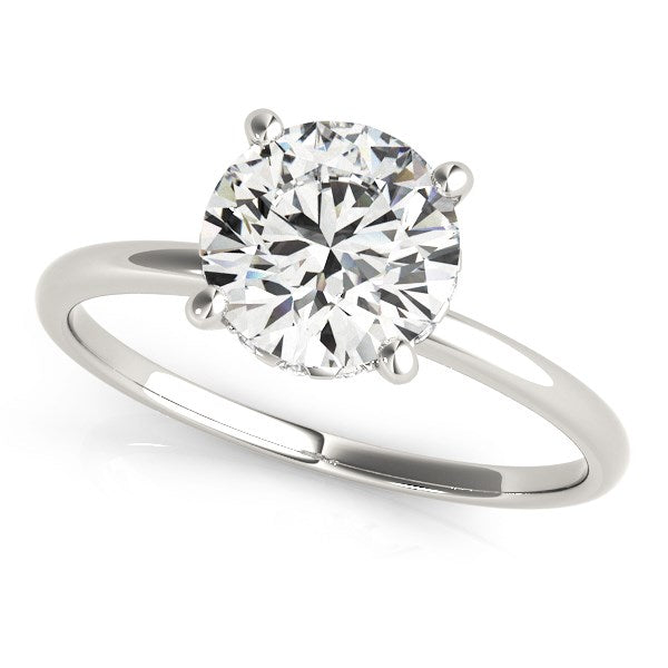 Prong Set Round Diamond Engagement Ring 2 ct tw - 14k White Gold