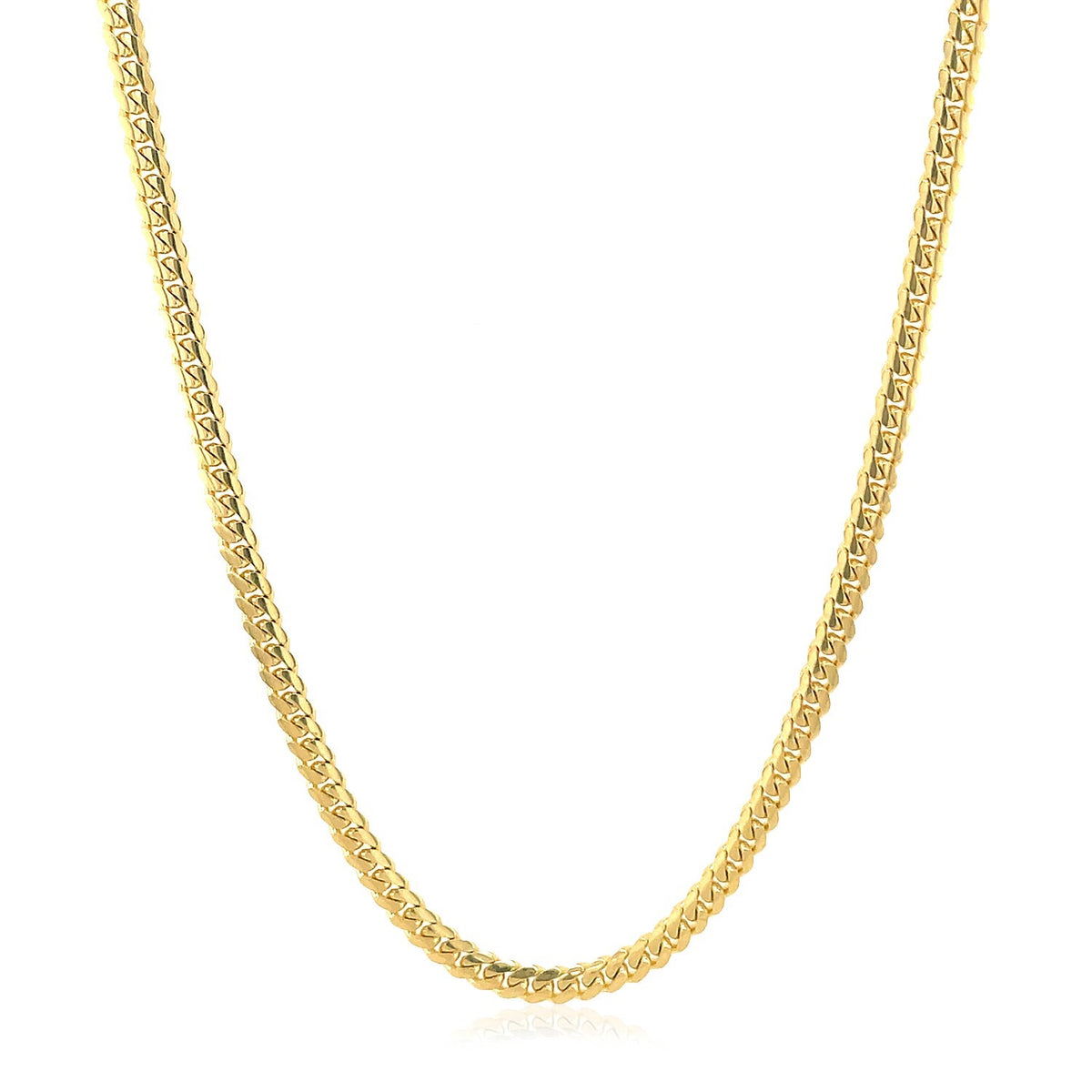 Classic Solid Miami Cuban Chain - 10k Yellow Gold 2.60mm