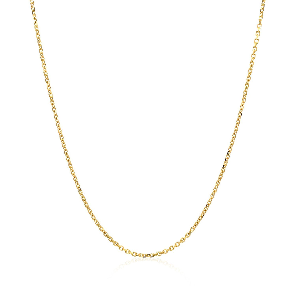 Diamond Cut Cable Link Chain - 18k Yellow Gold 1.10mm