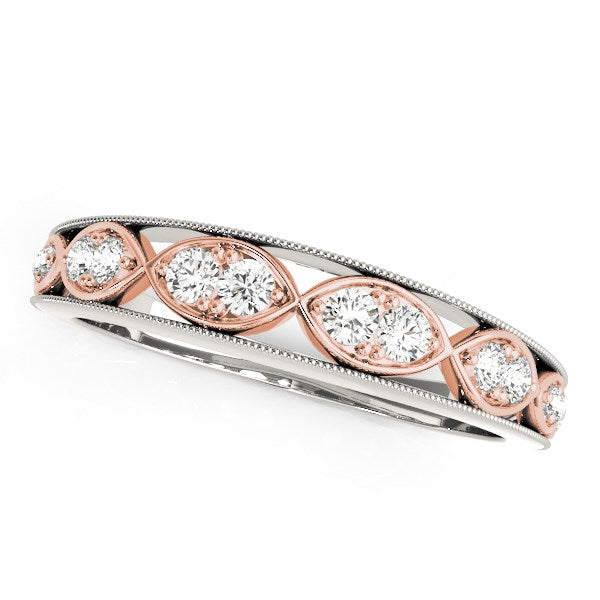 Infinity Style Diamond Band 1/5 ct tw - 14k White And Rose Gold