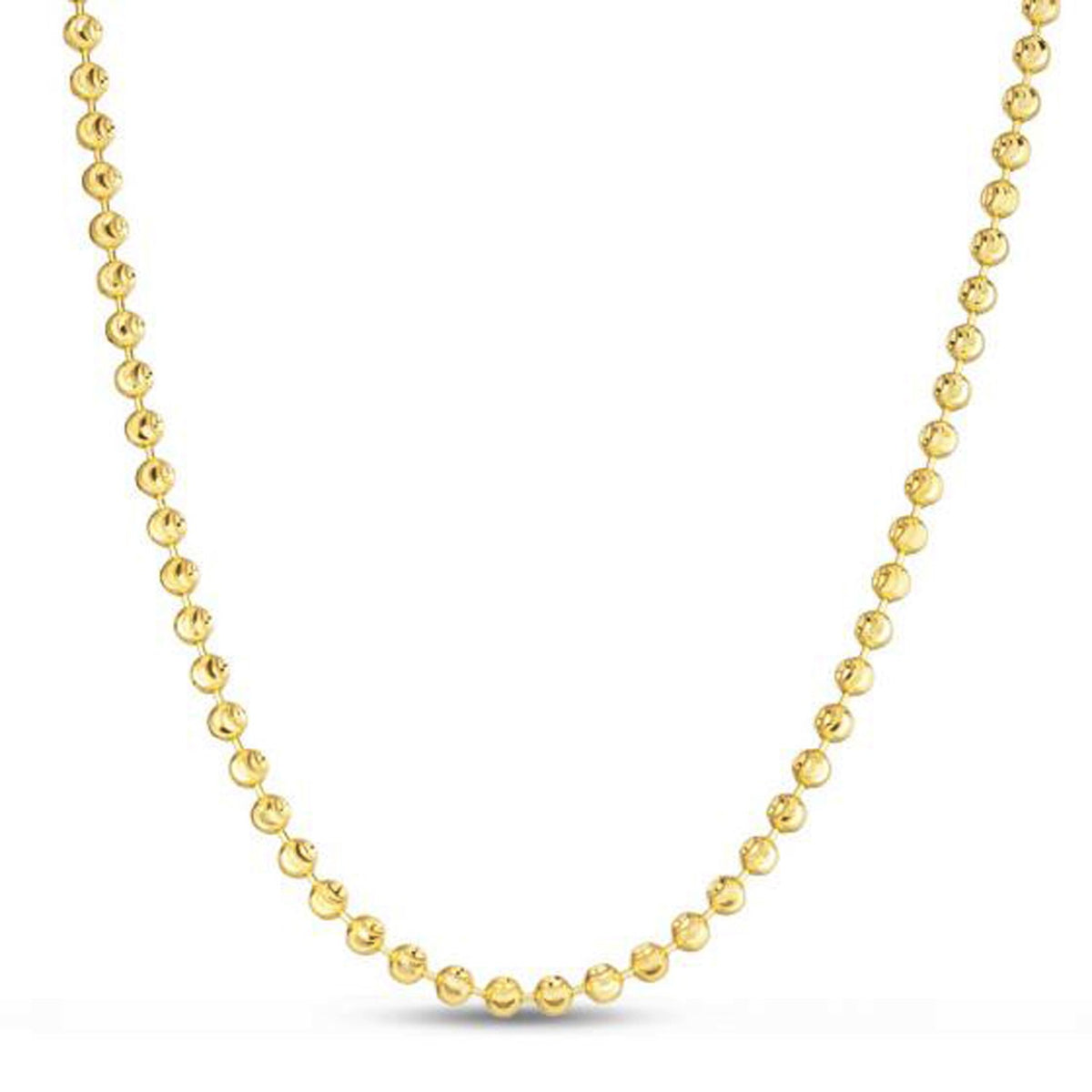 Moon Cut Bead Chain - 14k Yellow Gold 4.00mm