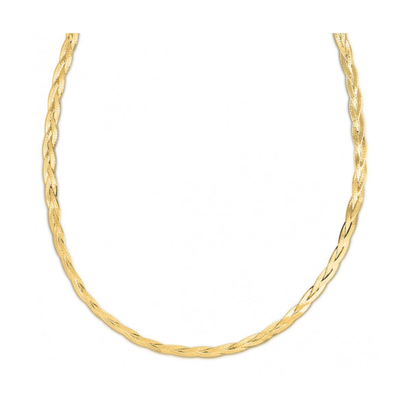 Braided Herringbone Chain - 14k yellow Gold 3.20mm