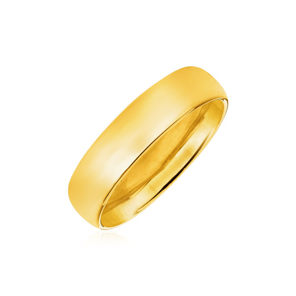 Comfort Fit Wedding Band - 14k Yellow Gold 6mm