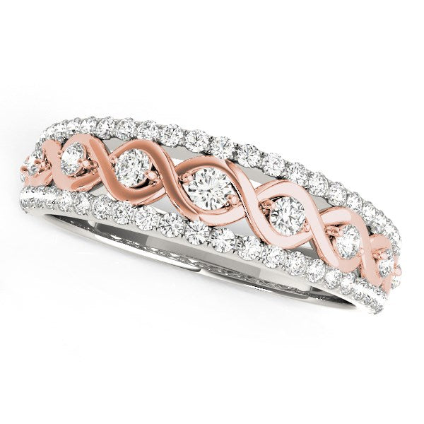 Infinity Diamond Band 3/8 ct tw - 14k White And Rose Gold