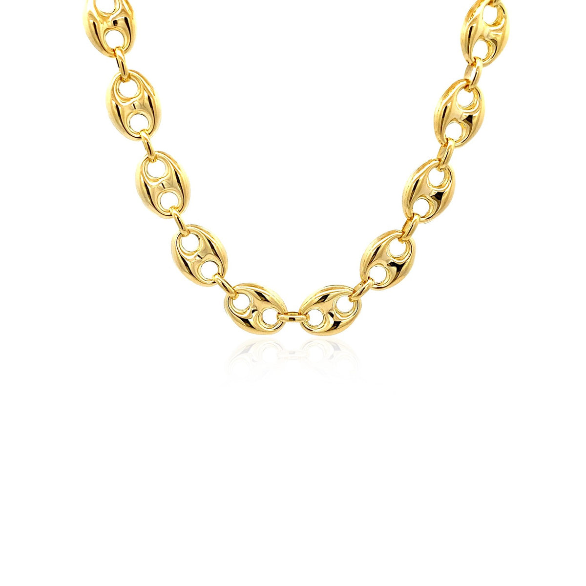 Puffed Mariner Link Chain - 14k Yellow Gold 9.00mm