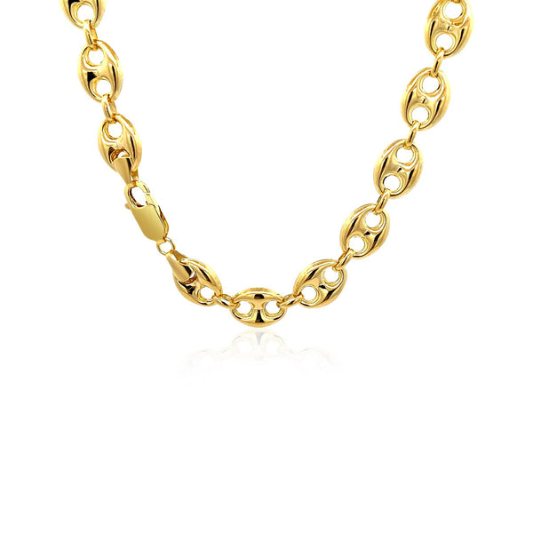 Puffed Mariner Link Chain - 14k Yellow Gold 9.00mm