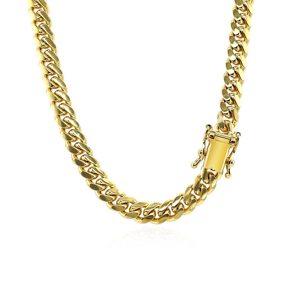Classic Miami Cuban Solid Chain - 14k Yellow Gold 4.90mm