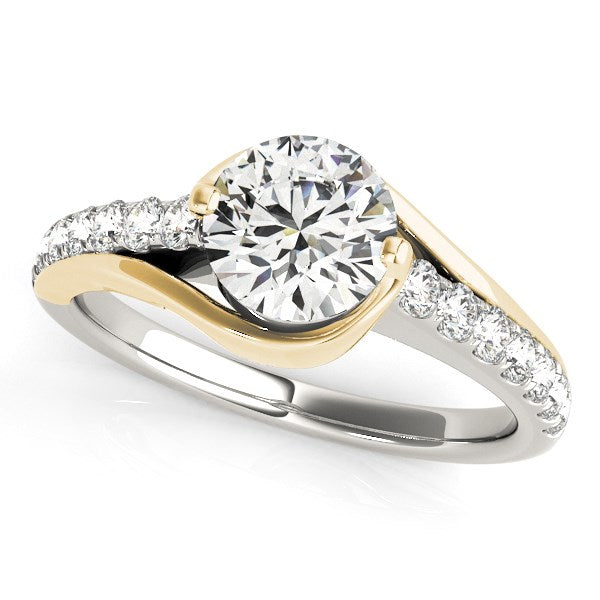 Split Shank Style Diamond Engagement Ring 1 1/4 ct tw - 14k Two Tone Gold