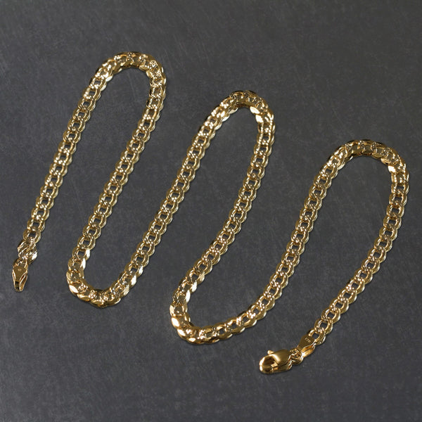 Pave Curb Chain - 14k Two Tone Gold 4.60mm