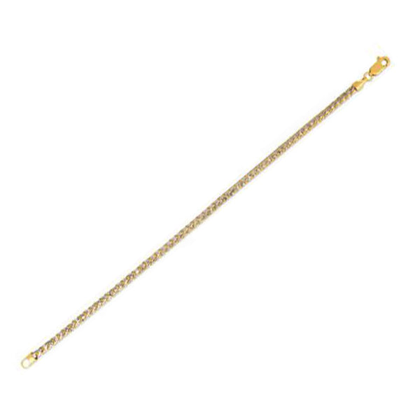 Round Pave Franco Chain - 14k Yellow Gold 3.15mm
