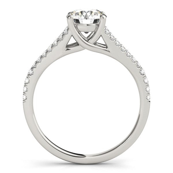Split Shank Round Pronged Diamond Engagement Ring 1 1/8 ct tw - 14k White Gold