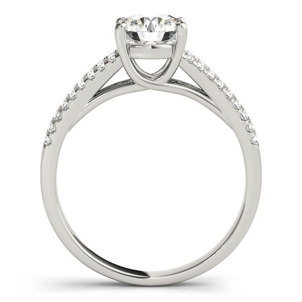 Split Shank Round Diamond Engagement Ring 1 1/8 ct tw - 14k White Gold