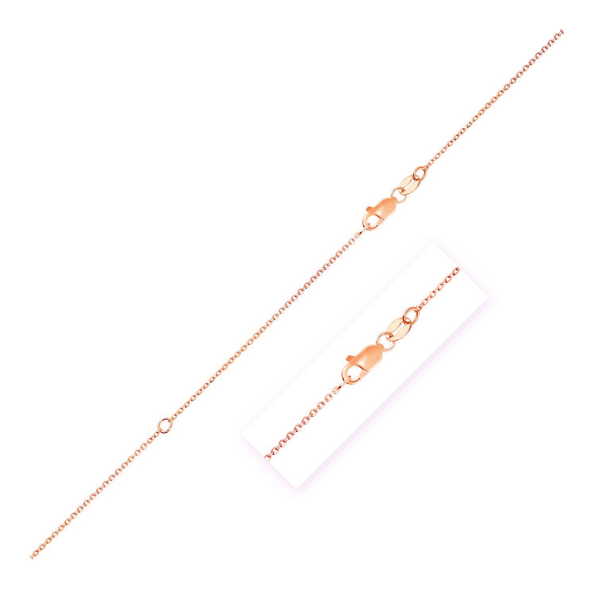 Adjustable Cable Chain - 14k Rose Gold 1.10mm