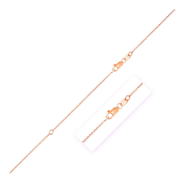 Adjustable Cable Chain - 14k Rose Gold 1.10mm