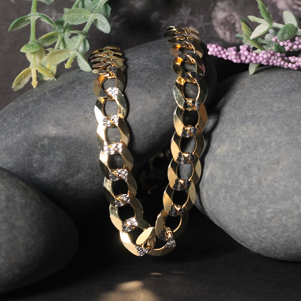 Pave Curb Chain - 14k Two Tone Gold 11.23mm