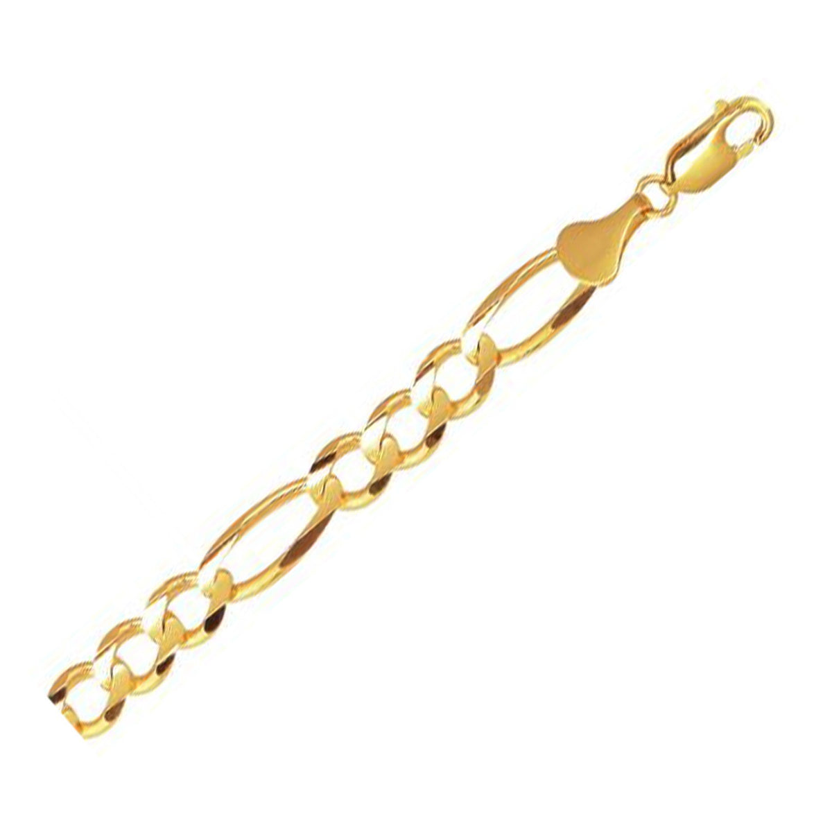 Solid Figaro Bracelet - 10k Yellow Gold 7.90mm