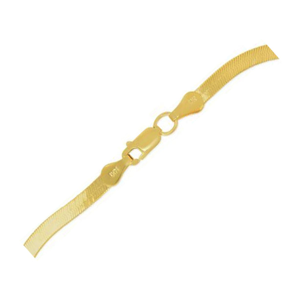 Super Flex Herringbone Anklet - 14k Yellow Gold 1.5mm