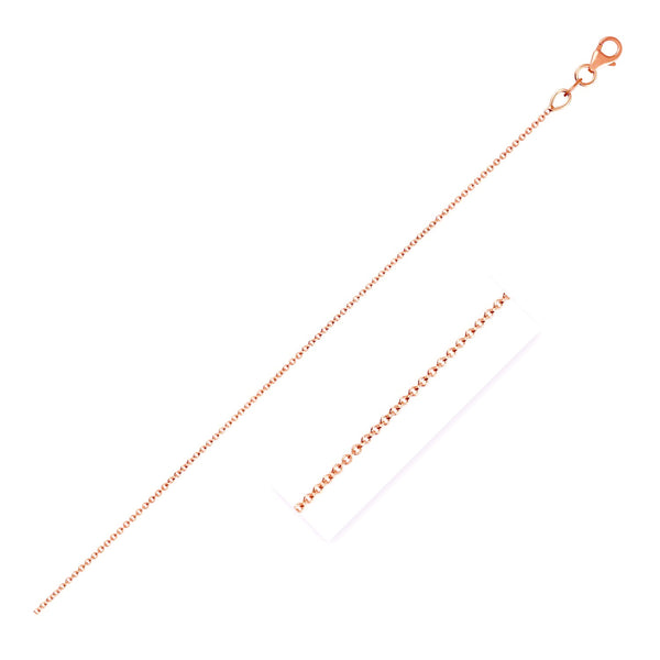 Double Extendable Cable Chain - 14k Rose Gold 1.00mm