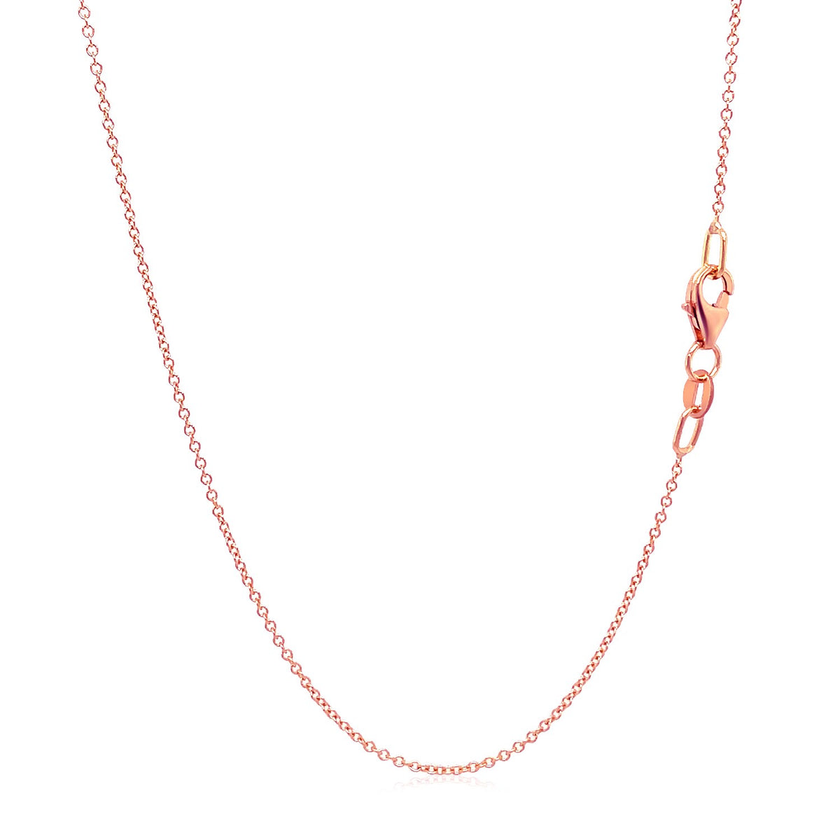 Double Extendable Cable Chain - 14k Rose Gold 1.00mm