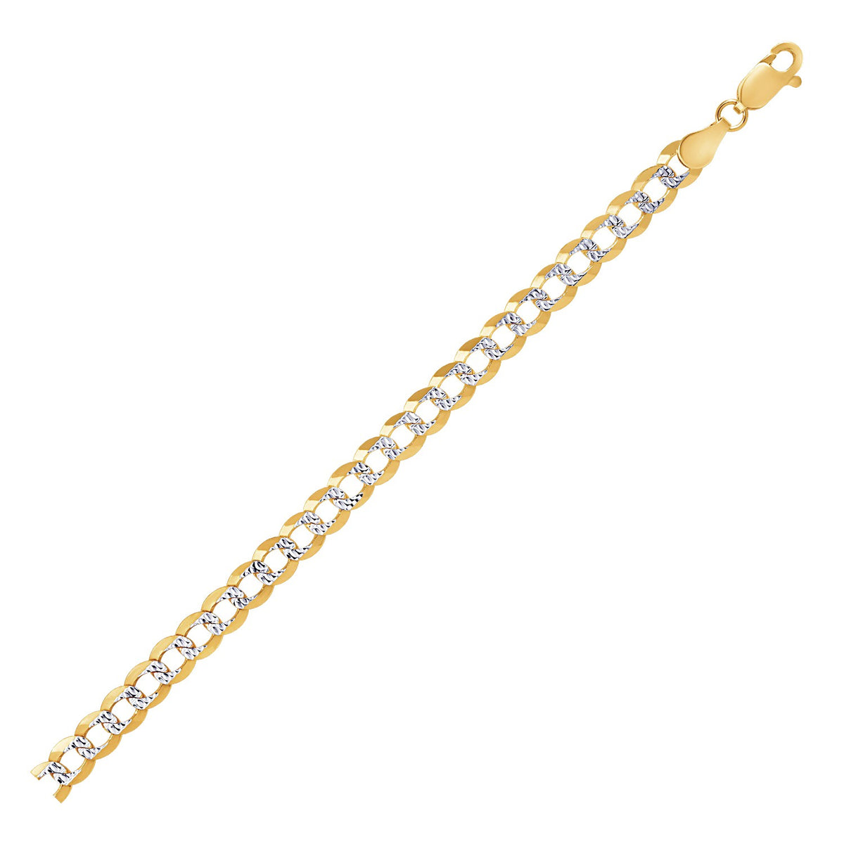 Pave Curb Chain - 14k Two Tone Gold 5.70mm