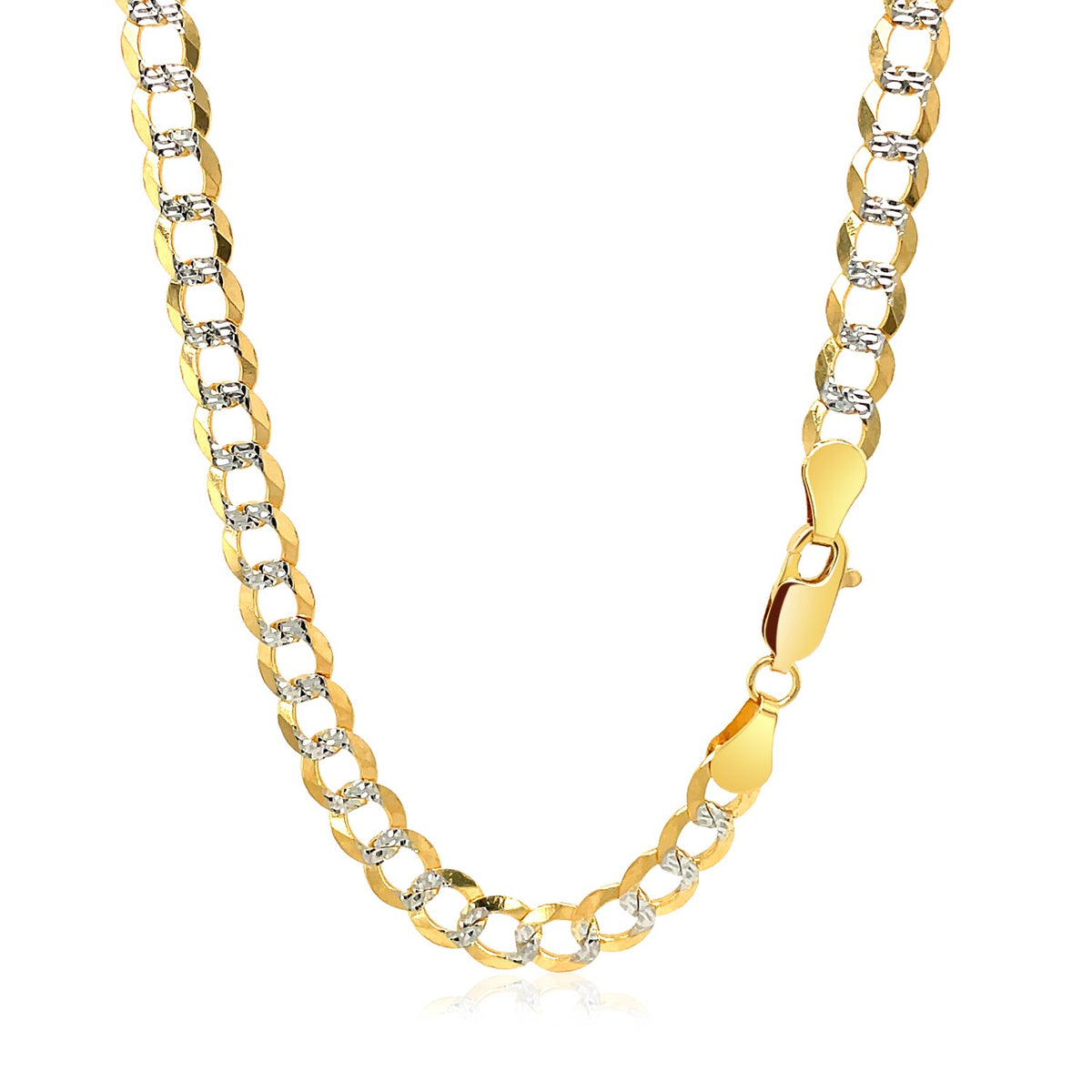 Pave Curb Chain - 14k Two Tone Gold 5.70mm