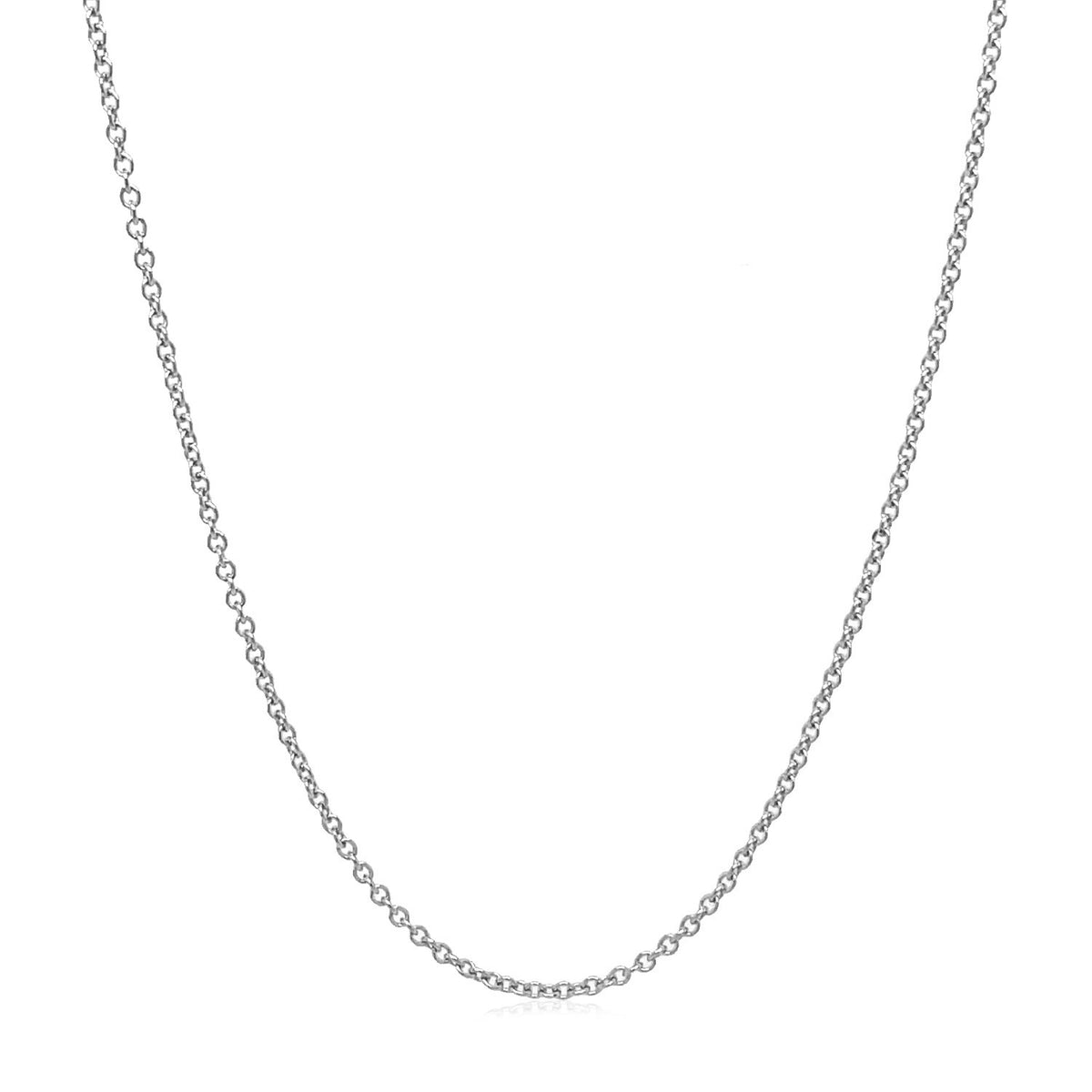 Round Cable Link Chain - 14k White Gold 1.30mm