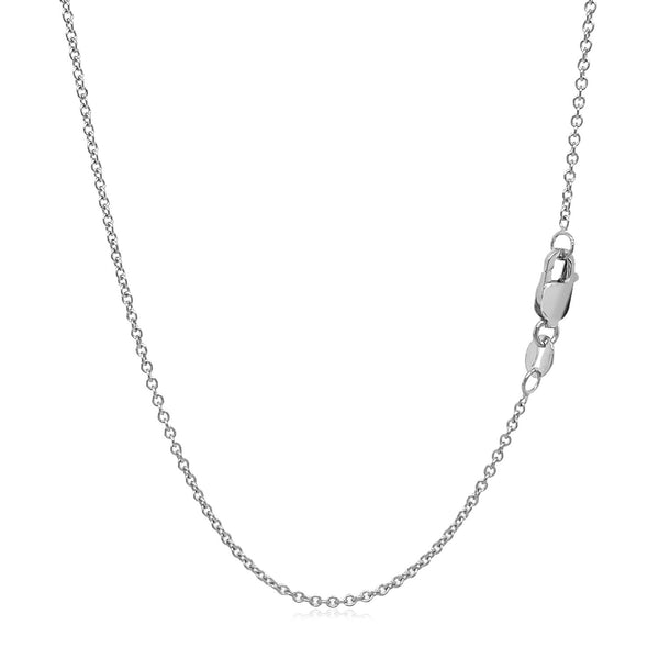 Round Cable Link Chain - 14k White Gold 1.30mm