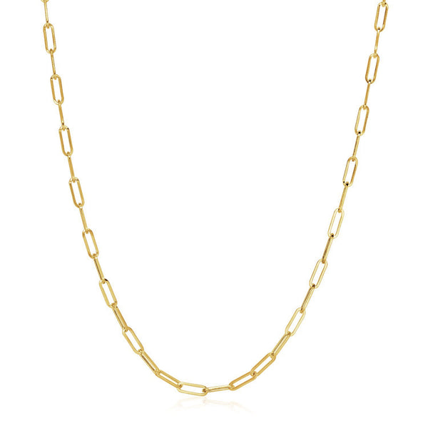 Wide Paperclip Chain - 14k Yellow Gold 3.20mm