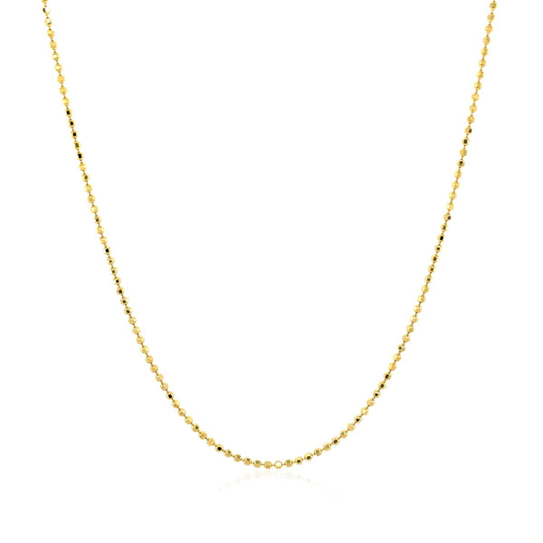 Diamond Cut Bead Chain - 14k Yellow Gold 0.90mm