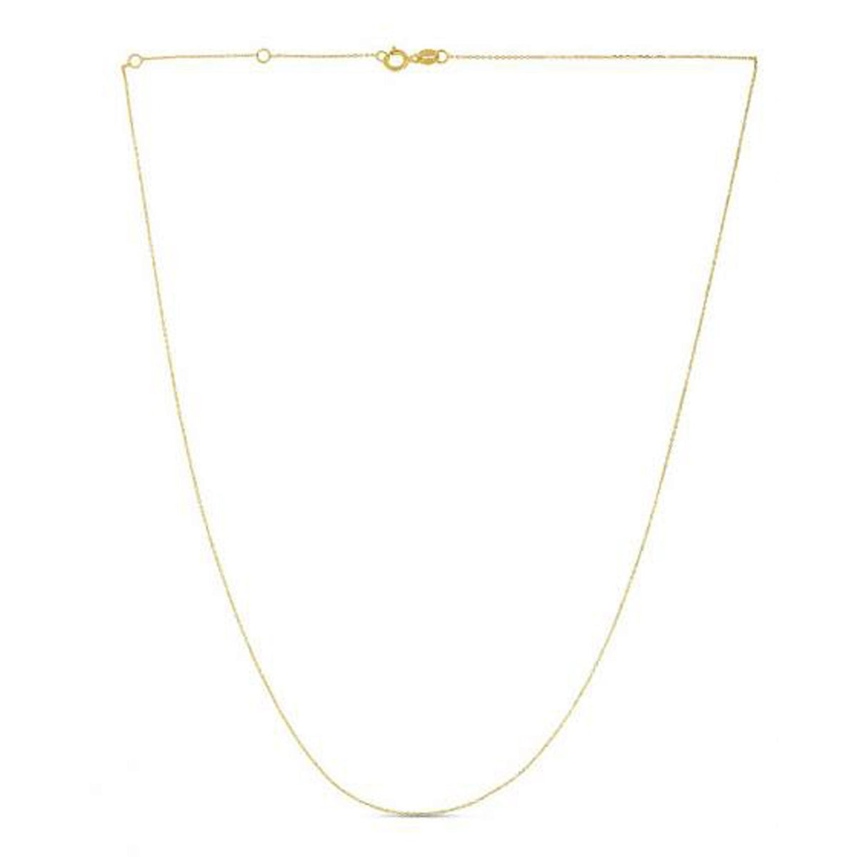 Double Extendable Diamond Cut Cable Chain - Yellow Gold 0.87mm
