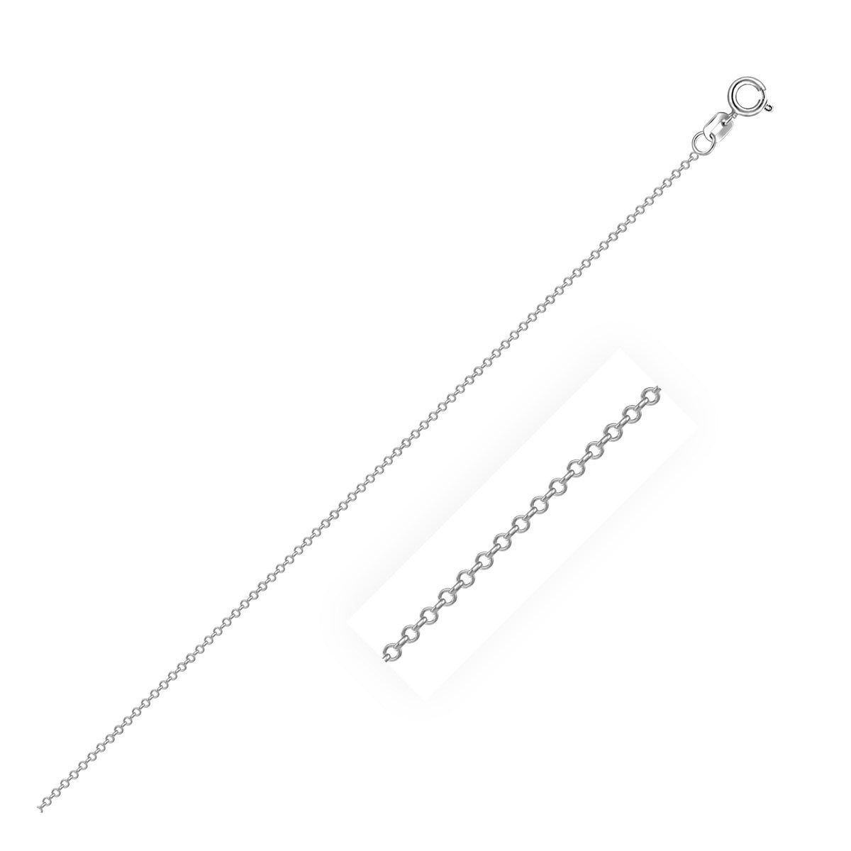 Cable Link Chain - 10k White Gold 0.50mm