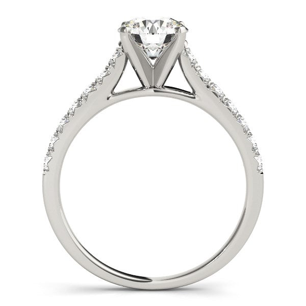 Single Row Band Diamond Engagement Ring 1 1/3 ct tw - 14k White Gold