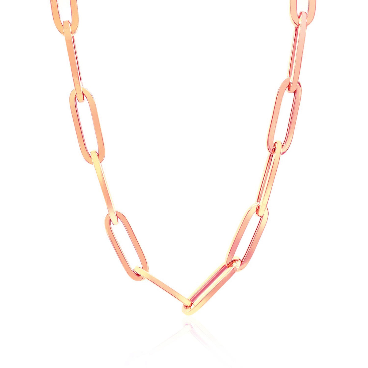 Wide Paperclip Chain - 14k Rose Gold 6.10mm