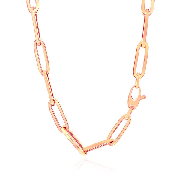 Wide Paperclip Chain - 14k Rose Gold 6.10mm