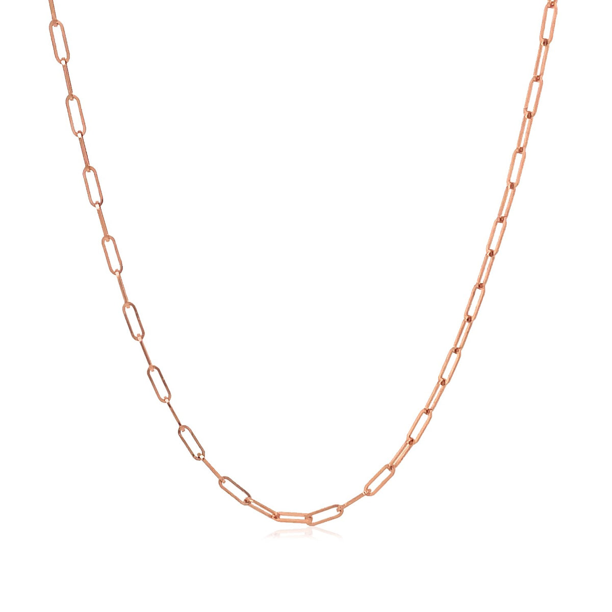 Fine Paperclip Chain - 14k Rose Gold 1.50mm