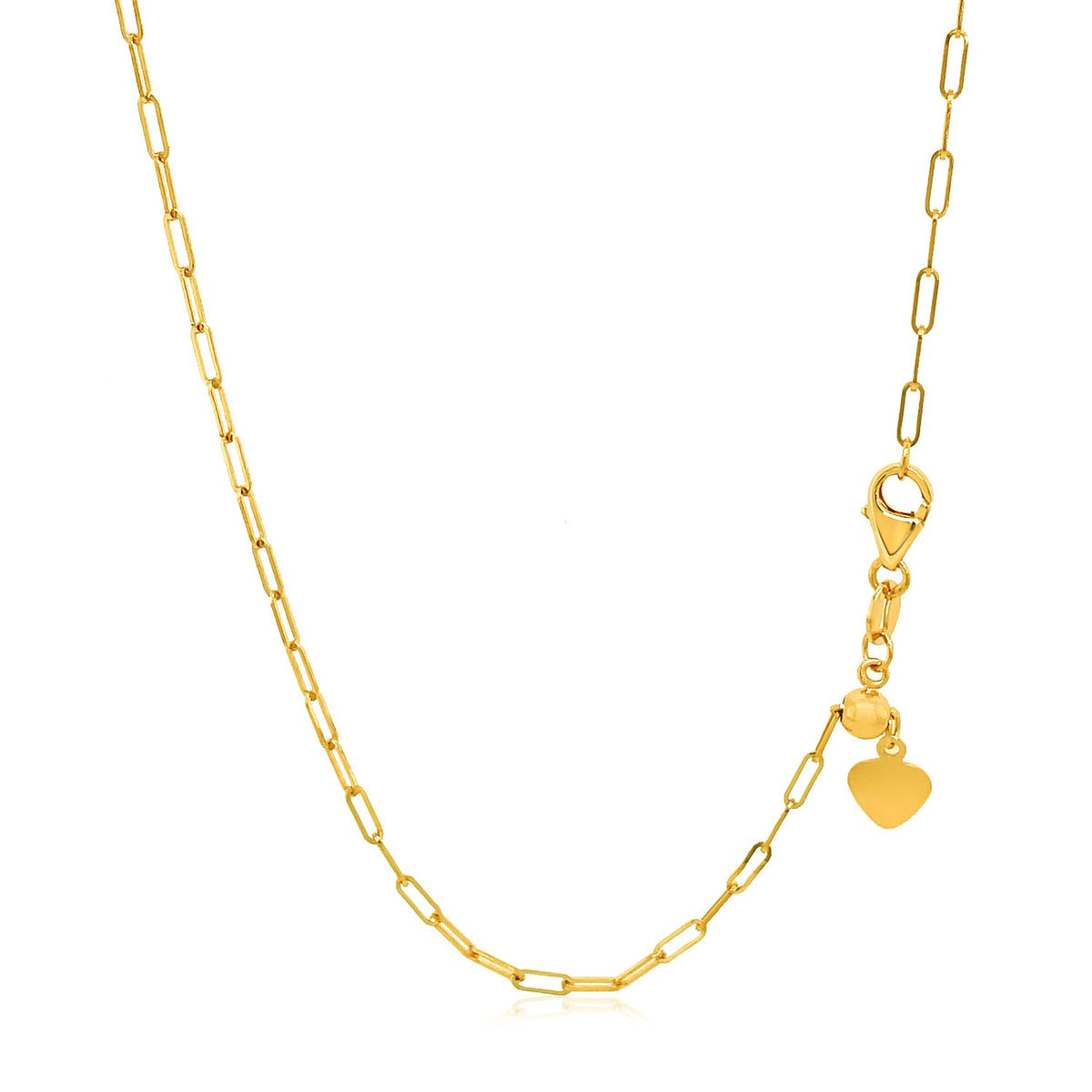 Adjustable Paperclip Chain - 14k Yellow Gold 1.50mm