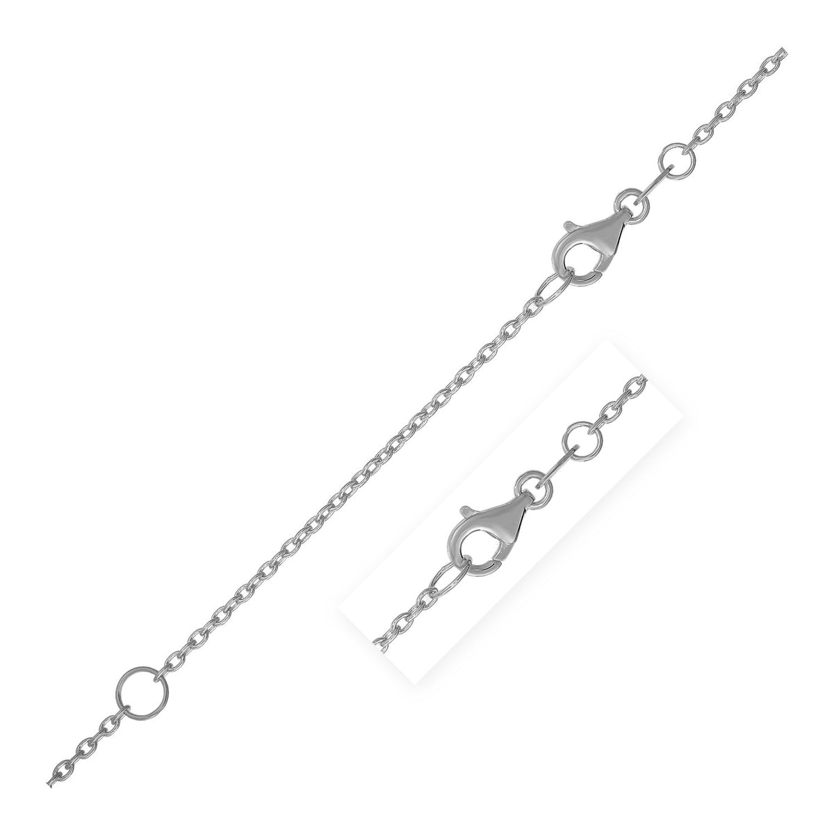 Extendable Cable Chain - 14k White Gold 1.20mm