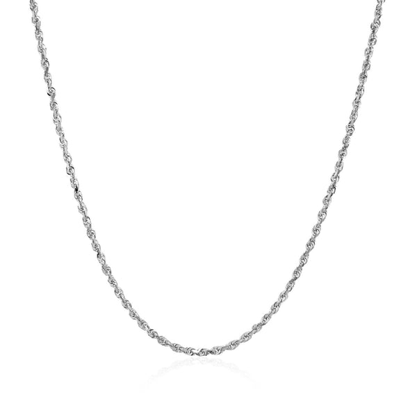 Solid Diamond Cut Rope Chain - 10k White Gold 1.40mm