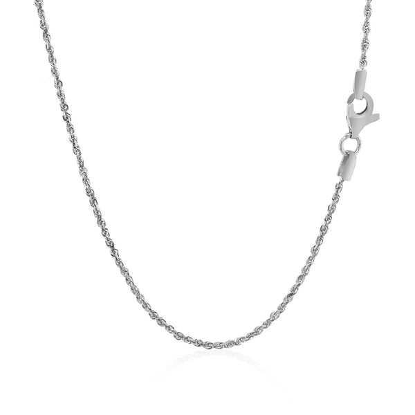 Solid Diamond Cut Rope Chain - 10k White Gold 1.40mm