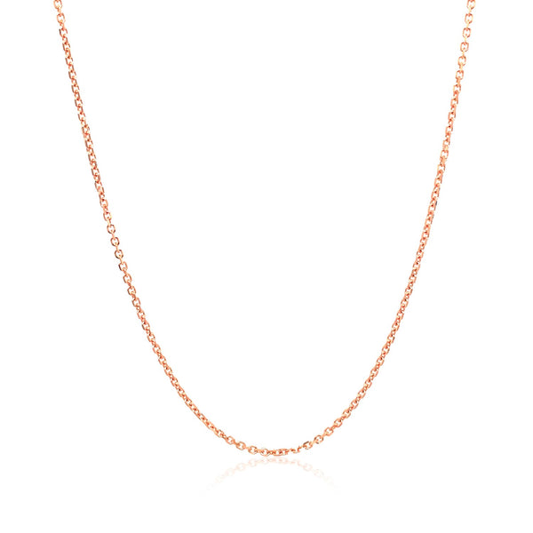 Diamond Cut Cable Link Chain - 14k Rose Gold 1.10mm