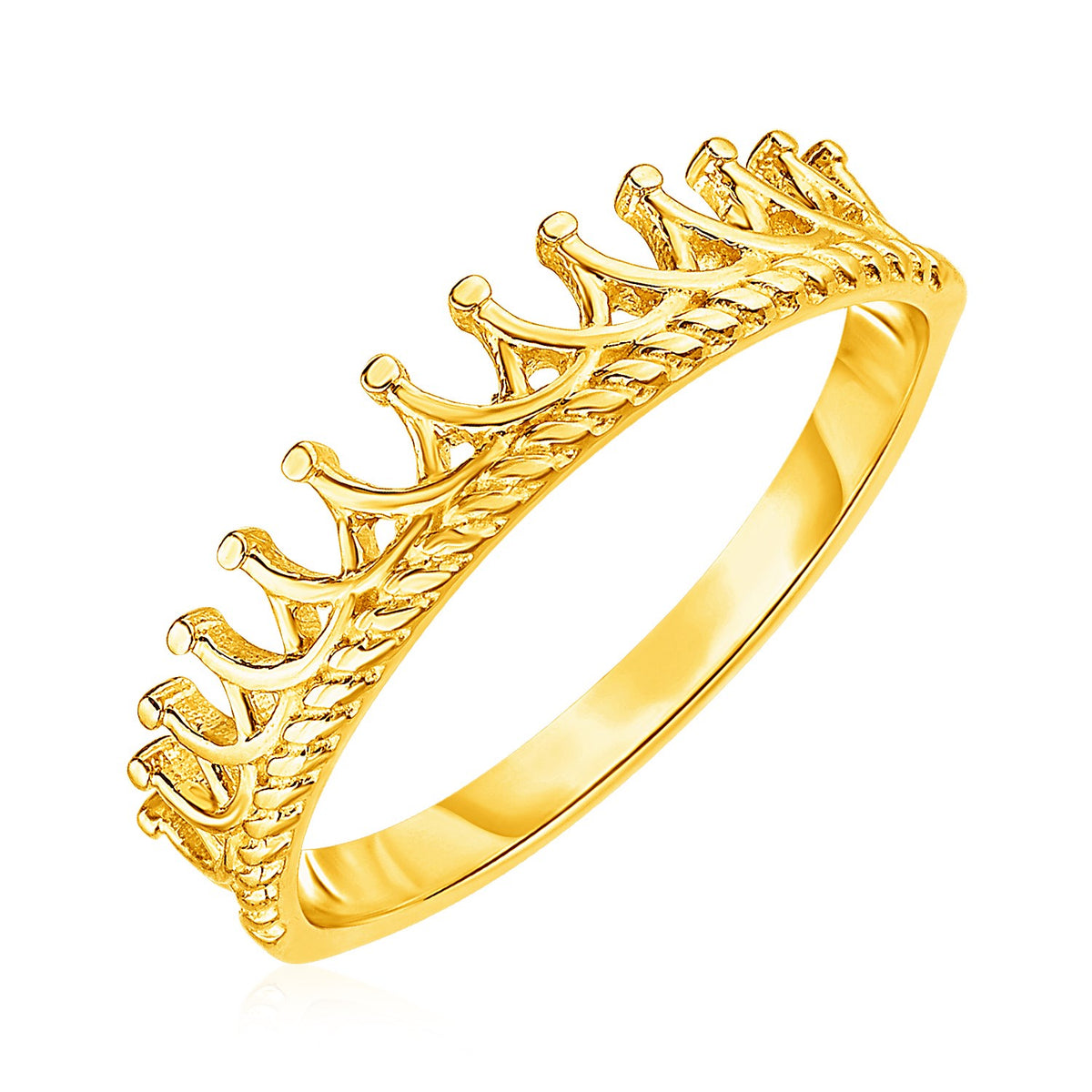 Crown Motif Ring - 14k Yellow Gold