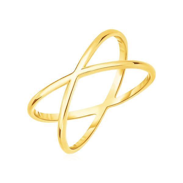 Polished X Profile Ring - 14k Yellow Gold