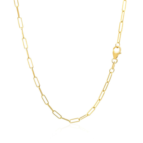 Delicate Paperclip Chain - 14k Yellow Gold 2.10mm