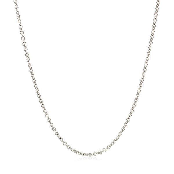 Round Cable Link Chain - 14k White Gold 1.50mm