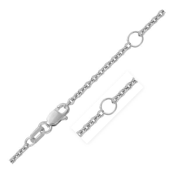 Double Extendable Cable Chain - 14k White Gold 1.80mm