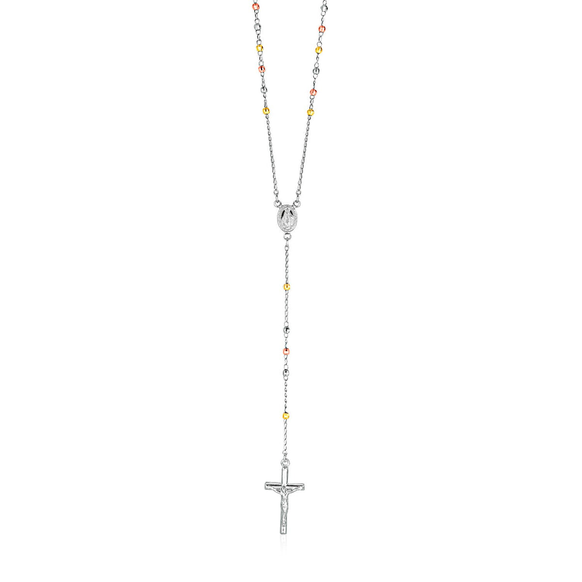 Rosary Chain and Bead Necklace - Sterling Silver
