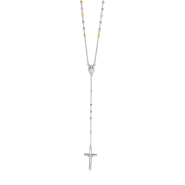 Rosary Chain and Bead Necklace - Sterling Silver